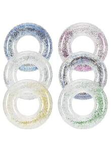 1个透明亮片游泳圈，加厚成人充气游泳圈，PVC材质，适用于水上乐园 - 游泳圈 - 查看 6