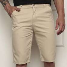 Men's Bermuda Shorts In Colored Twill, Premium Denim, Various Colors - Beige - View 2