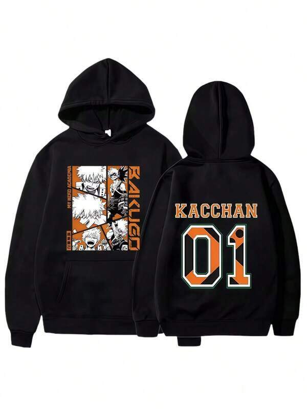 Nuevas sudaderas con capucha de anime Bakugou Katsuki para mujeres y hombres, moda de primavera y otoño, suéteres con capucha de manga larga para damas