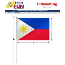 Banderita Filipinas Eventos Cívicos, MXPAF-000, 1Pza, Filipinas, 14x21cm, Tela Poliéster, Asta Plástico. - Multicolor - Ver 5