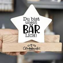 4pcs/Set German Lucky Teddy Bear Quote Saying Theme UV Transfer Stickers | Self-Adhesive Plastic Decals For Crafts, Mugs, Laptops & Water Bottles, High-Quality Prints, Durable, Glossy - Multicolor - View 6