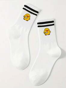 1双男女通用时尚卡通鸭子印花中筒袜 - 彩色 - 查看 8