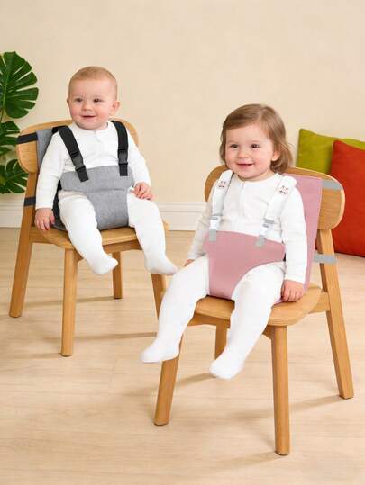 1pc New Anti-Slip Fixed Belt, Dining Waist Strap, Upgraded Baby Chair Protection Belt, Multifunctional Infant Seat Accessories, Suitable For Boys And Girls, Gray And Pink