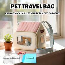 Cute Bird Travel Bag | Waterproof Warm Breathable | Comes With 2 Diaper Pads + Stainless Steel Net | Diagonal Travel Parrot Carrier Bag - Baby Pink - View 1