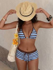 Bộ bikini nữ màu vàng chấm bi kiểu retro, thích hợp cho các buổi đi chơi, phong cách Y2K, dạo phố, nghỉ mát, bãi biển mùa hè. - Nhiều màu 2 - Xem 3