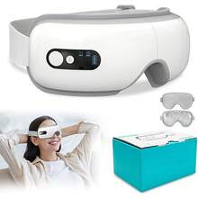 ¡RecomendadoLukovee Masajeador de Ojos con Calor, Música Bluetooth Recargable, Masajeador de Ocular con Voz en Ingles 3 Modes, Aliviar la Tensión Ocular, Regalo de Cumpleaños, Térmica¡Top de Temporada - Gris - Ver 2