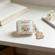 Cartoon Cookie Bear Style Protective Case Compatible With Apple Bluetooth Wireless Earphones, Anti-Scratch And Drop Protection Case Compatible With Apple Bluetooth Earphone Charging Case - Clear - View 3
