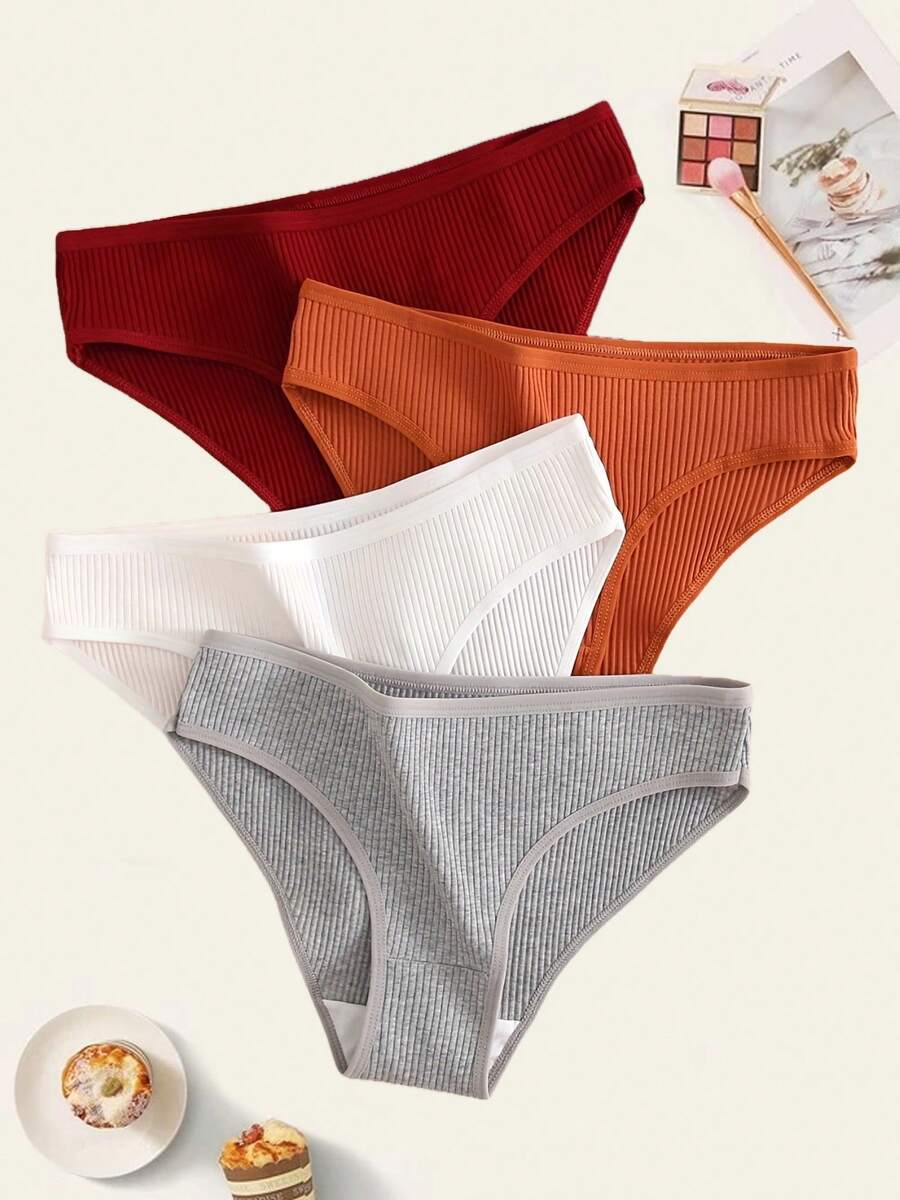 5-Pack Of Women's Ribbed, Breathable, And Comfortable Underwear For Home And Sports. - 5pcs - View 1