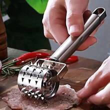 Meat Tenderizer/Steak Pounder With Manual Punch, Stainless Steel. - Silver - View 5