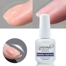 GELPOLISH 15毫升裸色指甲强化凝胶，加固底胶，适用于UV/LED凝胶美甲延长，情人节美甲设计，DIY美甲沙龙礼物（女士适用） - 無色 - 查看 6