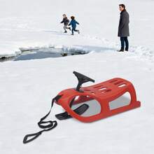 LYNICESHOP Snow Sled For Kids,SnowRush Sledge,Single Rider Racer Toboggan With Pull Rope And Steering Wheel, 220 Lbs Capacity Outdoor Plastic Winter Sleigh For Toddlers & Kids. Holiday Gift (US Stock) Faster Delivery - Red - View 6