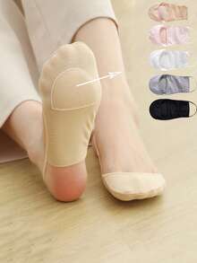 5双装极简透气网眼船袜，隐形浅口防滑半趾袜，夏季 - 彩色 - 查看 3