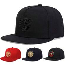 1顶男士狮冠图案棒球帽，刺绣棒球帽，时尚街头嘻哈风帽子，户外休闲网眼帽，适合春季、秋季、旅行、海滩等场合。 - 彩色 - 查看 9