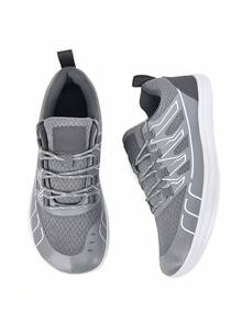 1 Pair Men's Thin Sole Casual Barefoot Sneakers, Soft Bottom Breathable Lightweight Minimalist Shoes - Grey - View 8