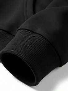 Men's Hooded Sweatshirt And Ankle Pants Two-Piece Set, Casual Pullover Top, Jogging Pants Set, Suitable For Mountaineering, Outdoor Hiking, And Travel - 黑色 - 查看 5