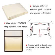 1 Set Large Sun Shade Sail Rectangle Waterproof 98% UV Block For Patios Garden Swimming Pool Outdoor Camping With Installation Steel Cables - Multicolor - View 5