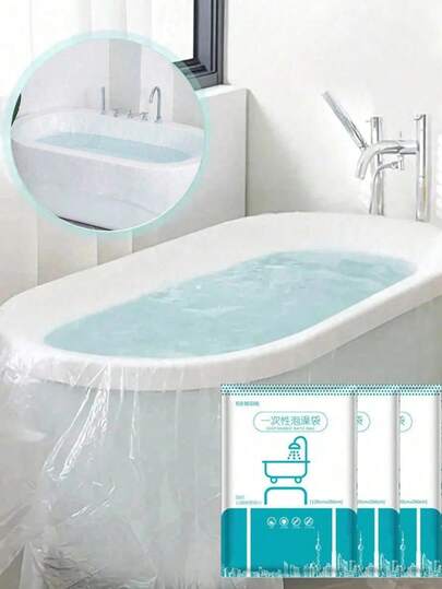 Disposable Bathtub Liner, Portable Thick Extra Large Bathtub Plastic Bag, Individually Packaged, Disposable Bathtub Bag, Bathtub Liner, Suitable For Hotel Bathtub Lining, Hair Salons, Spas, Home And Hotel Bathtubs, Shower Plastic Film Bathtub, Travel Accessories, Home And Travel Essentials, Back To School Season