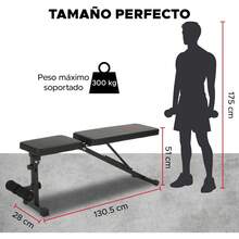 Banca de Pesas Profesional 300 kg – 3 Niveles (Plano, Inclinado, Declinado) + Soporte para Piernas – Estructura de Acero Reforzado, Ideal para Press Banca y Abdominales - Maryland - Ver 4