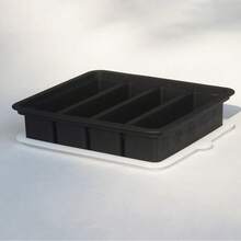 Mold Tray, Large Cavity Butter Maker Holds 8 Tablespoons Butter, Ideal For Butter, Energy Bar, Brownie, Cake, Cheesecake, Ice Cube Bar, Pudding, Soap, Chocolate (Black) - 黑色 - 查看 10