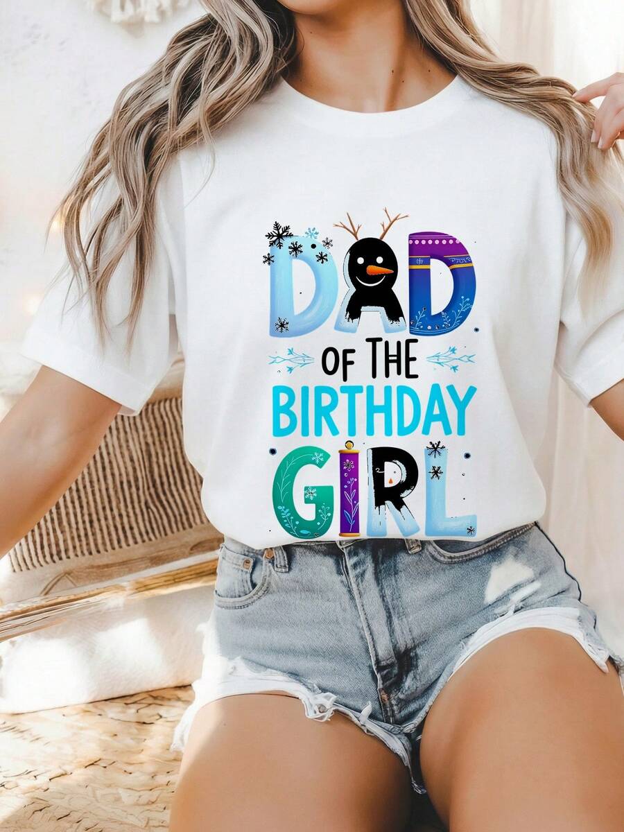 Frozen Dad Of Birthday Girl Family Party Snowman Cute Women Sweatshirt-1 - 黑色5 - 查看 1