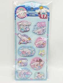 可爱清新甜美，男女皆宜的紫色大蓝狗、粉黄布丁、粉色猫咪、紫色星兔，家庭卡通3D贴纸，摇摇水贴纸，水晶贴纸，可兑换礼品，商务礼品，广告礼品，促销礼品，福利礼品，节日礼品 - 彩色 - 查看 4