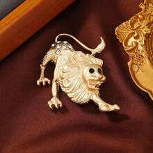 1 Piece Zodiac Gold Color Design Women's Brooch Rhinestone Studded Suit Coat Costume Accessories Couple's Guardian Gift - Style11 - View 3