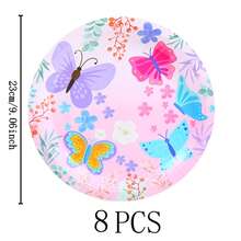 Floral & Butterfly Pattern Disposable Tableware Set, 7/9 Inch Party Plates, Disposable Paper Plates And Cups, Suitable For Holidays, Weddings, Engagements, Birthdays, Parties, Celebrations - Multicolor - View 13
