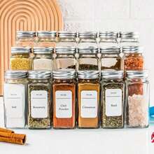 1 Set Multifunctional Kitchen Spice Jar Labels, Waterproof And Oil-Proof Washable Spice Jar Labels (Jars Not Included) - Multicolor - View 5
