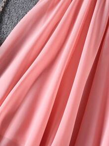 Girls Casual Sequin Patchwork Sleeveless Dress, Spring/Summer - Pink - View 8