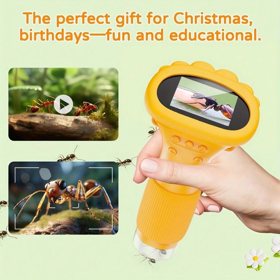 Digital Microscope 1000X Portable Pocket Microscope 1080P HD 5.08 Cm IPS Screen USB Microscope With 8LED Computer Microscope Electron Biological Gifts For Christmas Birthday