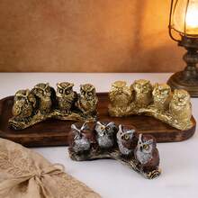 1 szt. Wiosenna dekoracja ogrodowa z żywicy w kształcie sowy, 4 oryginalne, na stół w sezonie weselnym, drobny upominek świąteczny - kolor - Zobacz 2