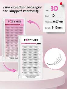FOXYMEI 12 Rows Premade Volume Fans Eyelashes Extension 3D 6D 10D 12D 14D 16D Pointy Base False Lashes 0.07mm Faux Mink Lashes Wispy Volume Effect Individal,Hand Woven Lash Cluster - Black - View 21