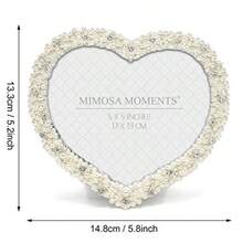 Marco de fotos con forma de corazón con diamantes de imitación plata 5 x 5-B030 - Pago - Ver 5