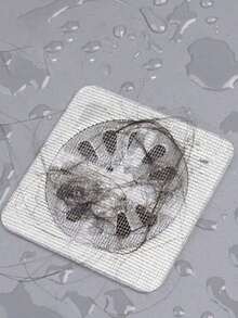 50 piezas Filtro de malla reutilizable para drenaje de ducha - Protector de drenaje de piso antiacumulación de cabello para bañeras, cocina y uso doméstico | Pantalla de malla lavable con diseño antideslizante (secar antes de la instalación) - gris plateado - Ver 2