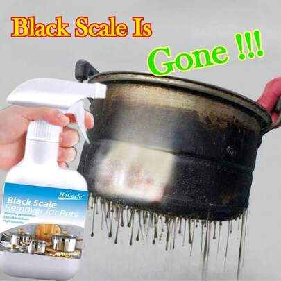 H4Cacle 黑垢去除剂，不锈钢清洁喷雾 - 多用途清洁剂，适用于厨房用具、锅底，轻松去除锅、平底锅和炉灶底部的锈迹和黑渍，厨具修复，修复喷雾，表面增亮清洁剂，抛光，除垢