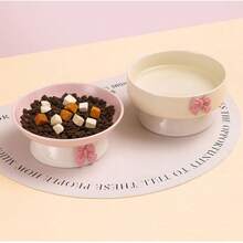 Ceramic Raised Cat Bowls With Cute Bow, Elevated Tilted Cat Food And Water Bowls Set, Pet Feeder Dish For Cats - 150-250ml - View 7