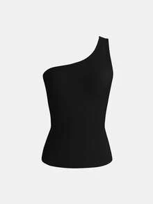 XLLAIS 1 chiếc áo hai dây màu trắng, kiểu dáng ôm sát, chất liệu co giãn, thích hợp mặc đi dự tiệc cho nữ. - Xem 10