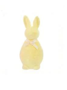 1pc Colorful Plush Rabbit Sculpture With Bow Tie, Easter Bunny Decor, Ideal For Spring Dining Table Center Piece And Home/Office Desk Decoration - Multicolor - View 7