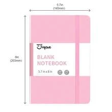 Cuaderno en blanco, A5, 160 páginas 100 g/m² Libros de bocetos con tapa dura Diario para escribir, 5.7 pulgadas x 8 pulgadas Cuadernos para el trabajo (Rosa) - Rosa - Ver 8