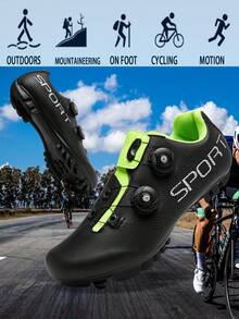 Professional-Grade High-Value Bicycle Shoes, With Triangle & Delta Buckle Clips, Outdoor Cycling Shoes With Strong Grip, MTB Mountain Bike Shoes, Durable & Wear-Resistant, Hardcore Traction, Rotary Buckle Design For Easy On/Off - Black Green - View 10