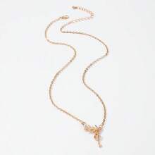 Collar con diseño elegante y vintage con dije colgante de hojas y llave - diseño lindo y sofisticado - Dije colgante - Ver 3