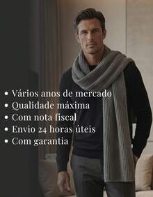 Men's Wool Scarf Without Fringe Modern Casual Style - 深灰色 - 查看 7