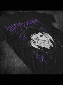Obito Uchiha T-Shirt Tobi   Japanese Anime Black Shirt All Size - 黑色 - 查看 1
