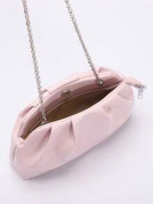 1 chiếc ví cầm tay xếp ly hình đám mây, chất liệu da bóng, kiểu dáng tối giản, thích hợp sử dụng hàng ngày hoặc dự tiệc sang trọng dành cho nữ, phù hợp cho các dịp trang trọng. - Hồng - Xem 11