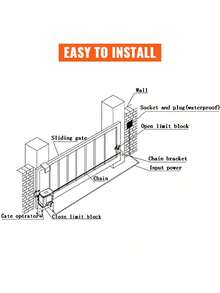 3300lbs Automatic Sliding Gate Opener Driveway Operator Infrared Sensor - Grey - View 6