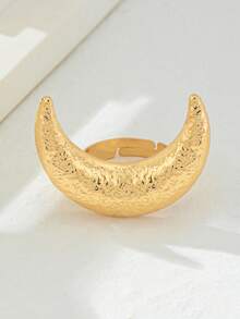 1 chiếc nhẫn hình trăng lưỡi liềm Trung Đông phóng đại, thích hợp cho thanh thiếu niên. - Vàng - Xem 5