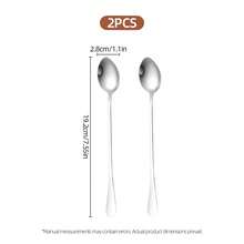 8-Piece Stainless Steel Long Handle Spoon Set - Ice Tea, Coffee, Ice Cream Stirring Spoons, Kitchen Flatware Set - - - View 11