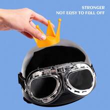 Bonita corona de ojos con forma de príncipe rana para decorar tu casco de moto y bicicleta eléctrica - Negro - Ver 6