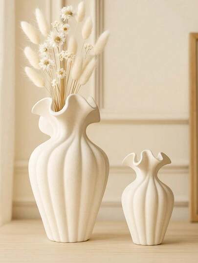 Vază sculpturală mată, vază decorativă modernă pentru podea/masă, decor minimalist în stil nordic pentru casă, piesă centrală elegantă pentru sufragerie și masă, decorațiune de nuntă și Crăciun, cadou pentru ea, iubită, cadou de iarnă pentru femei