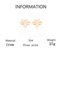 1 Pair Minimalist Fashionable Asymmetrical Exaggerated Metal Flower Stud Earrings For Women, Design - Flowers - View 8